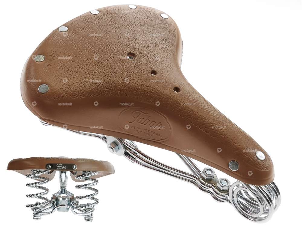 Tabor saddle leather barrel spring turned light brown Carousel Image 1