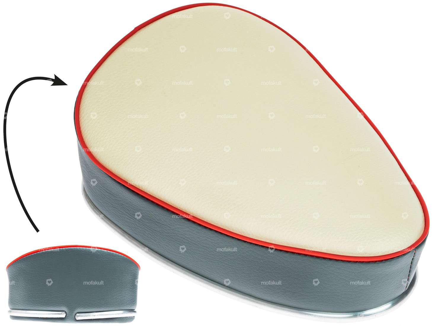 Banc gris/crème/rouge Carousel Image 1