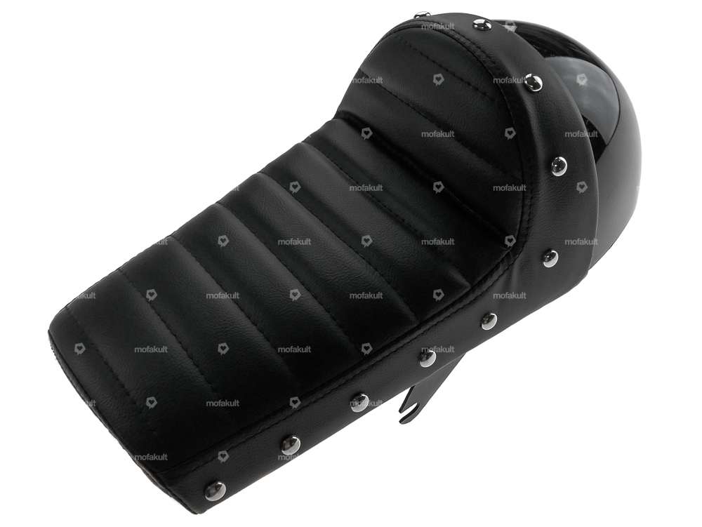 Coque de selle Cafe Racer rembourrée noire Carousel Image 2