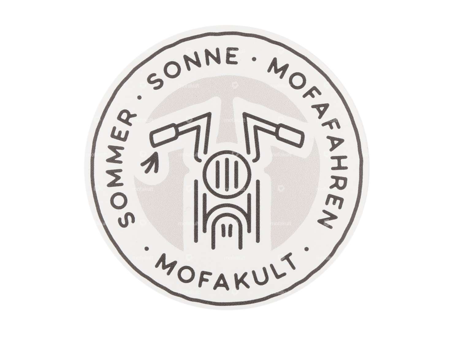 mk-Merch sticker "Summer-Sun-Moped Riding" round Carousel Image 1