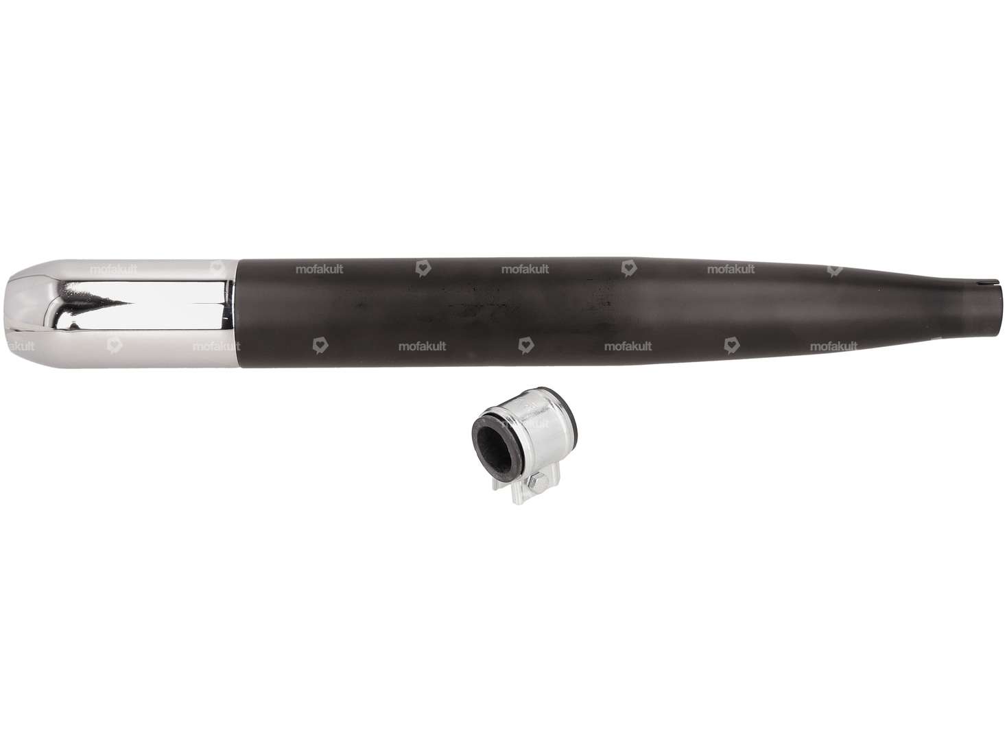 GPO Pot d'échappement cigare Ø 28 / 60 mm (noir / chrome) | Sachs Carousel Image 1