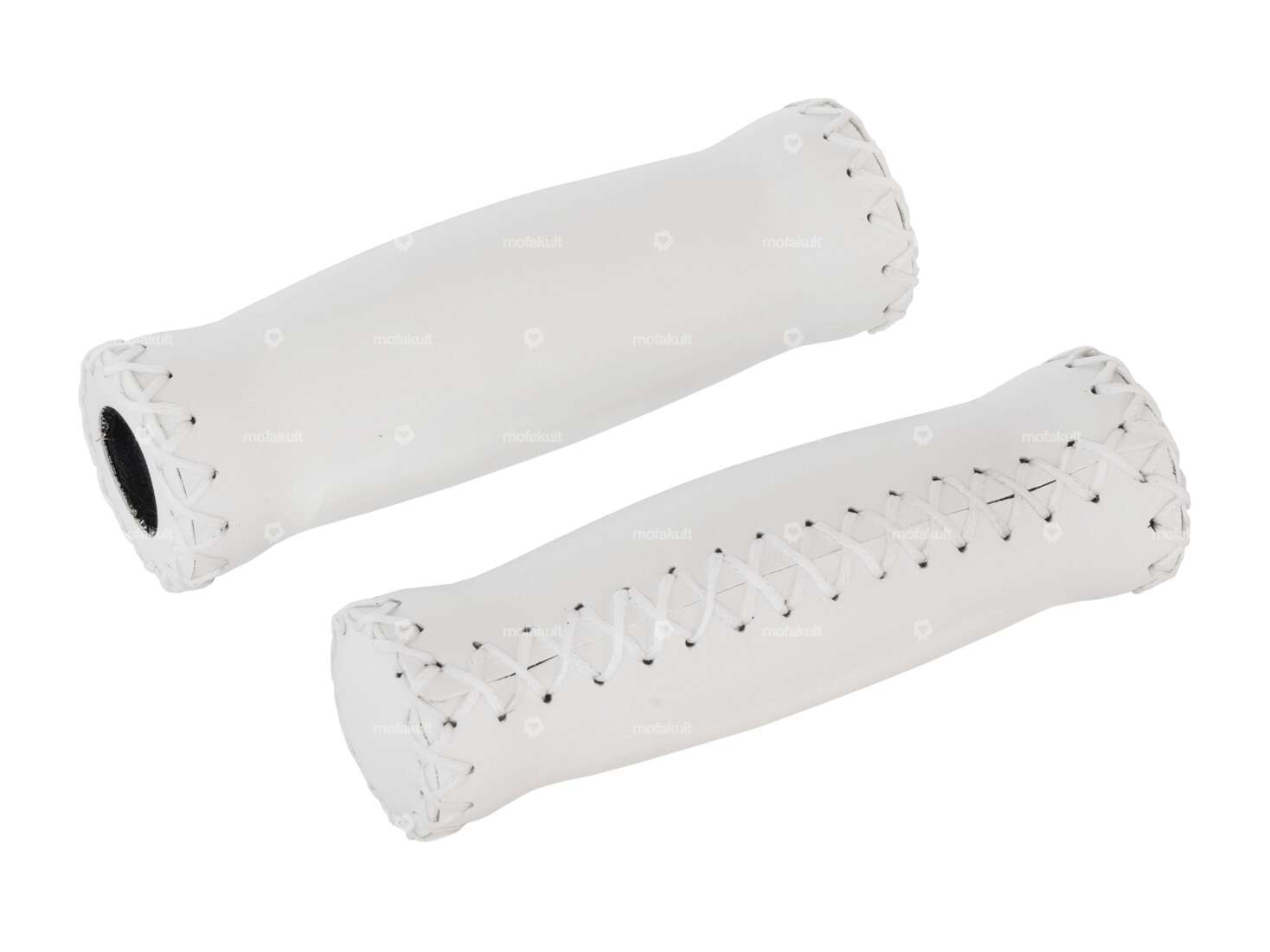 poignées en similicuir blanc Carousel Image 1