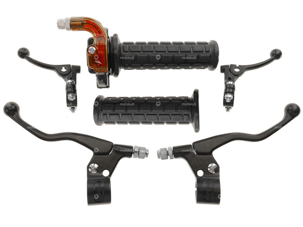 Set de poignée Lusito automatique en aluminium noir (gaz court) Carousel Image 1