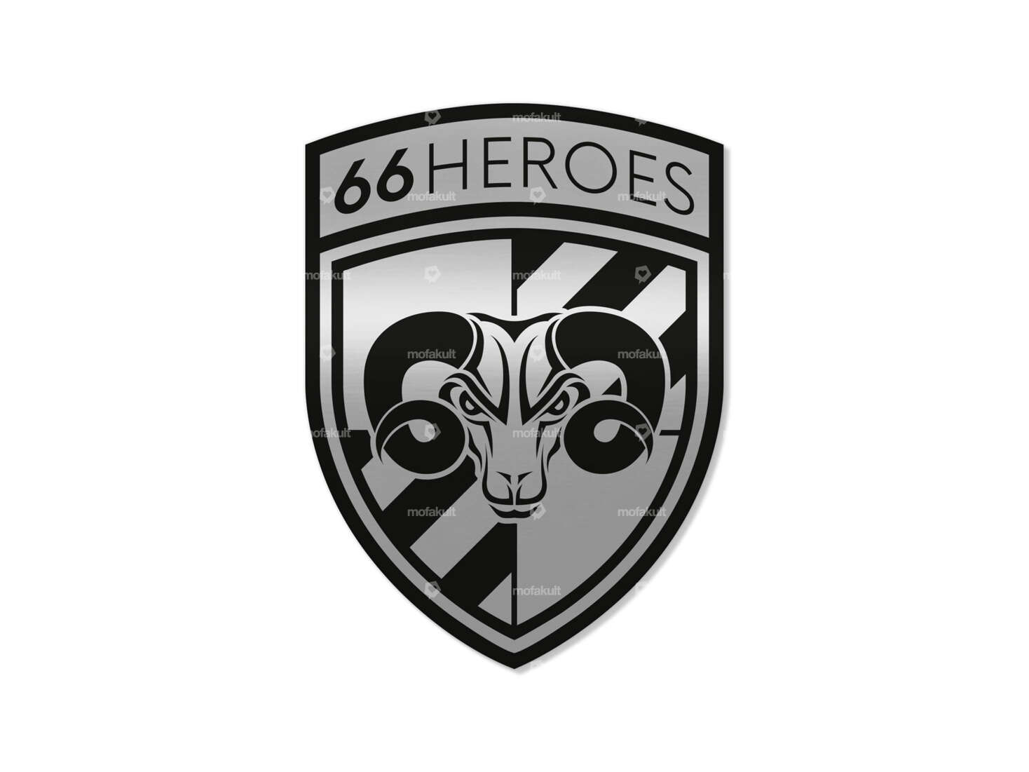Autocollant "66HEROES" 38 x 50 mm Chrome Carousel Image 1