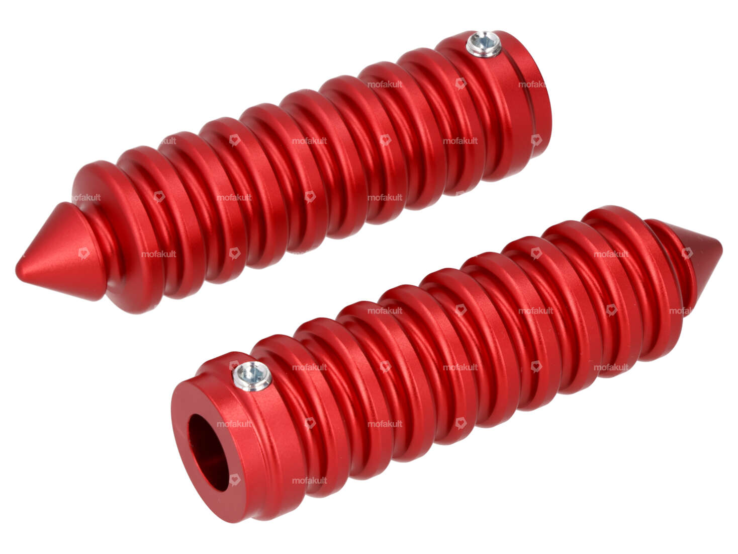 66HEROES Repose-pieds rainuré pointu rouge Carousel Image 1