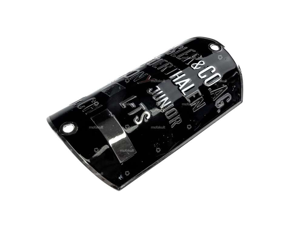 Plaque signalétique pour tube de direction (courbée) noir | Pony Junior Carousel Image 2