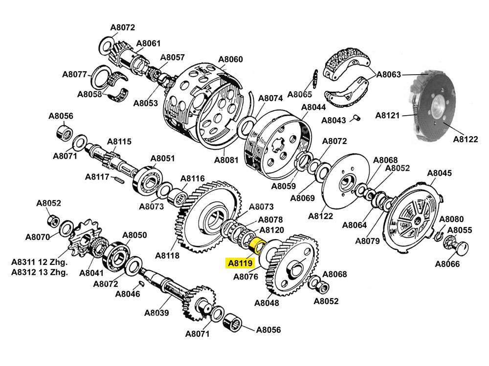 Douille d'écartement moteur Beta 521 (A8119) Carousel Image 3