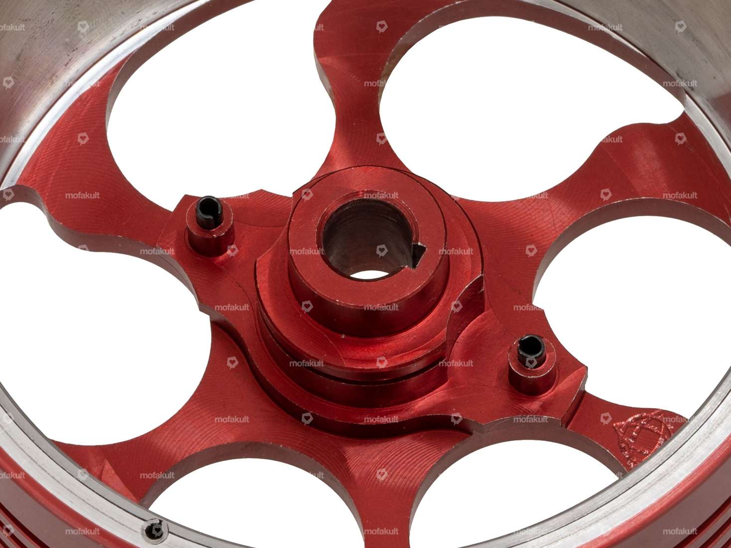 Clutch bell converter Vario CNC aluminum red | Piaggio Ciao, SI, Bravo, Boxer Carousel Image 3