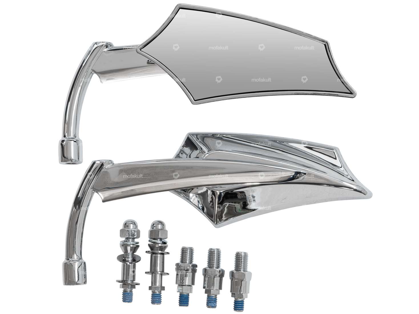 Jeu de miroirs "Future" gauche & droite chrome Carousel Image 1