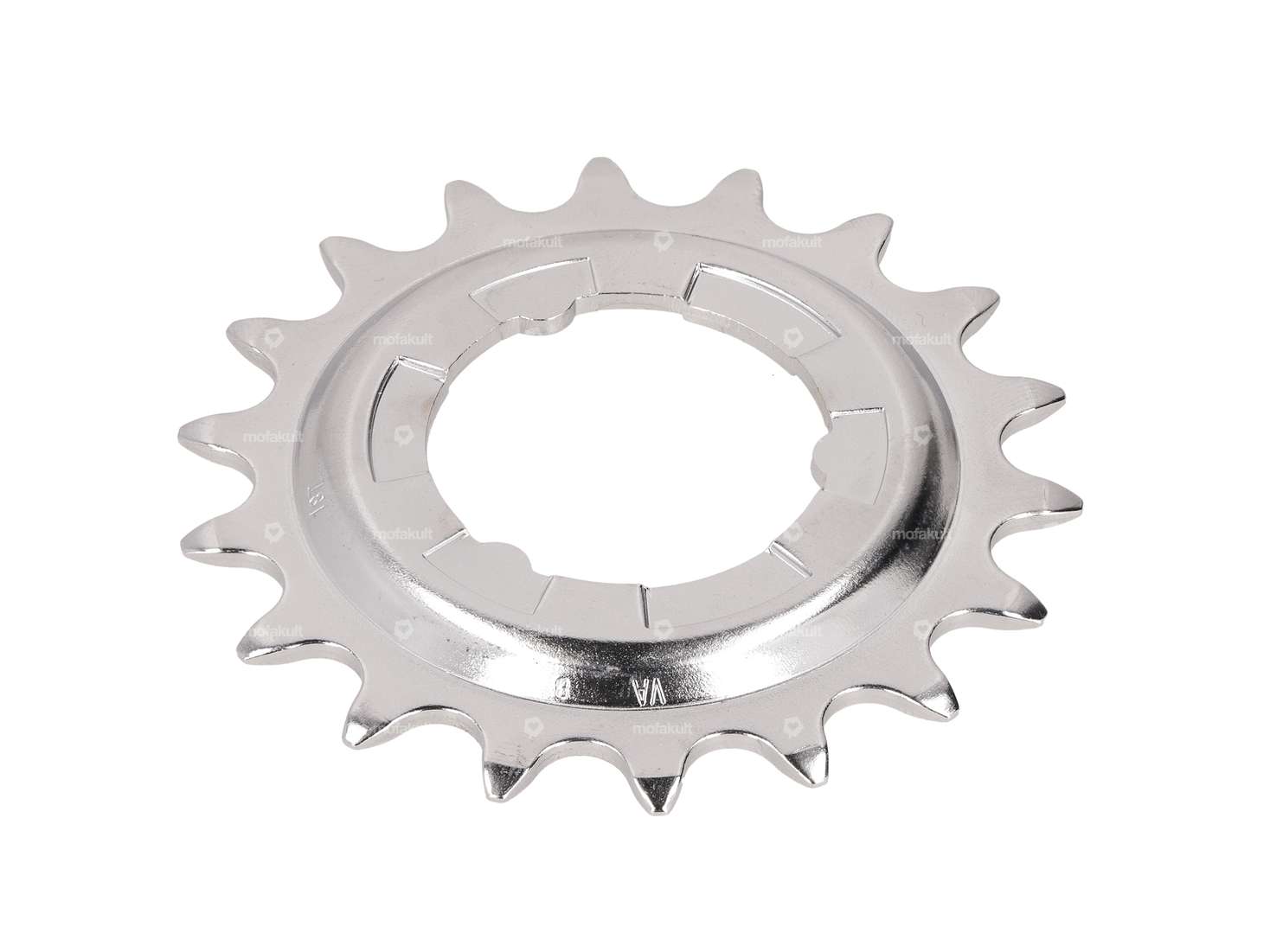 Couronne dentée de dérailleur arrière 18 dents, légèrement coudée, chromée Carousel Image 2