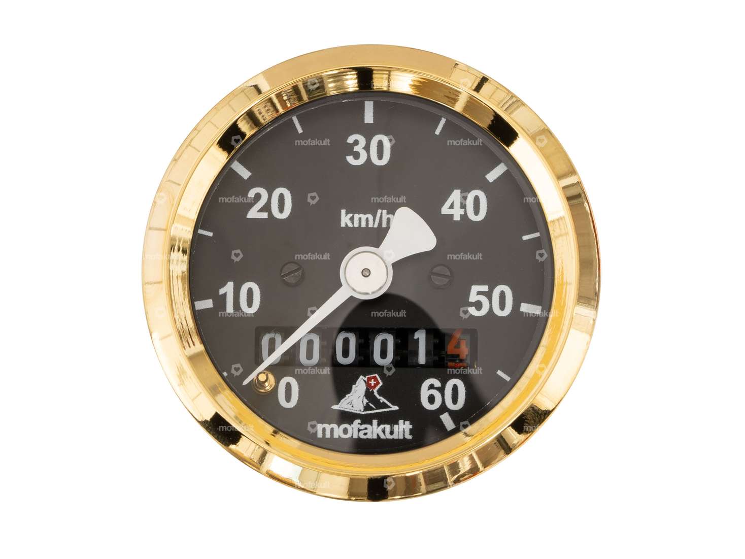 66HEROES Tachymètre 60 km/h Ø 48 mm "mofakult" noir Gold Edition Carousel Image 2