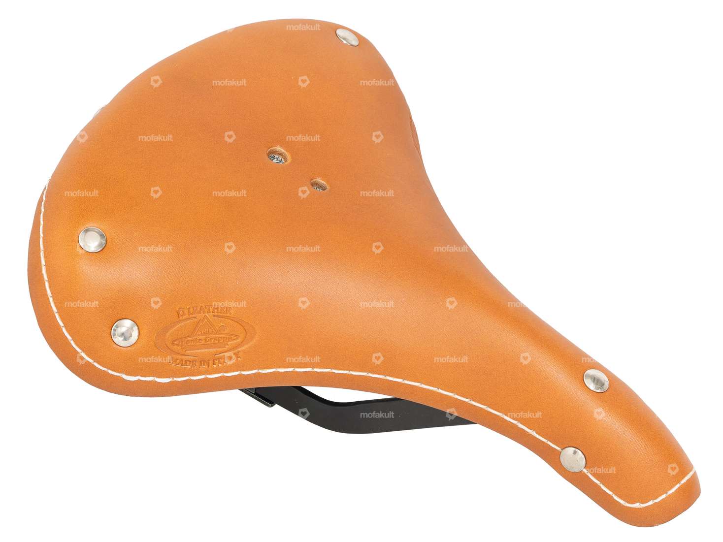 selle old England cuir véritable ressort tonneau marron Carousel Image 2