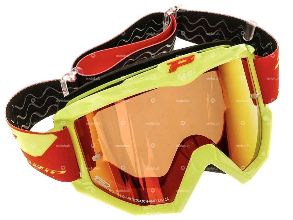Lunettes ProGrip MX 3201 Raceline jaune orange miroité Carousel Image 1