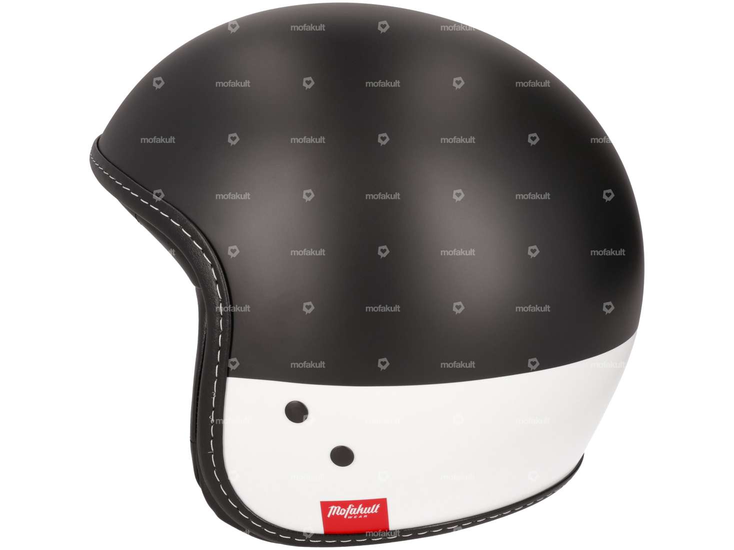 Mofakultwear Casque jet "Kult" blanc / noir Carousel Image 2