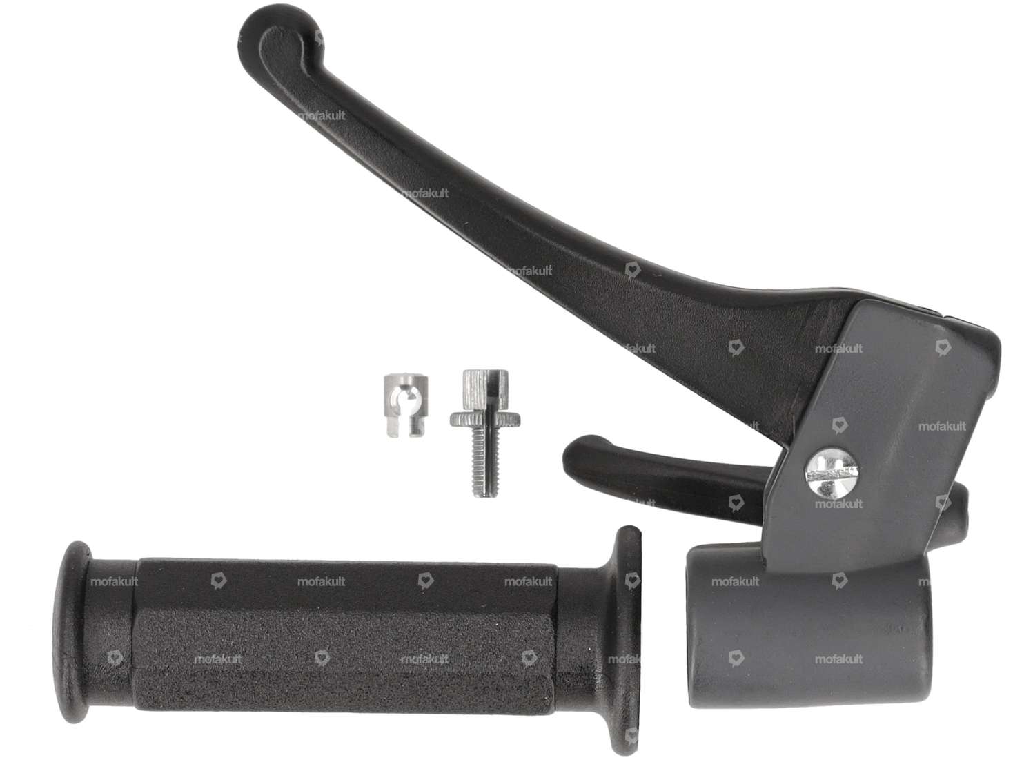 Poignée de frein Domino polygonale noire / grise NOS | Piaggio Ciao PX, SI, Bravo Carousel Image 1