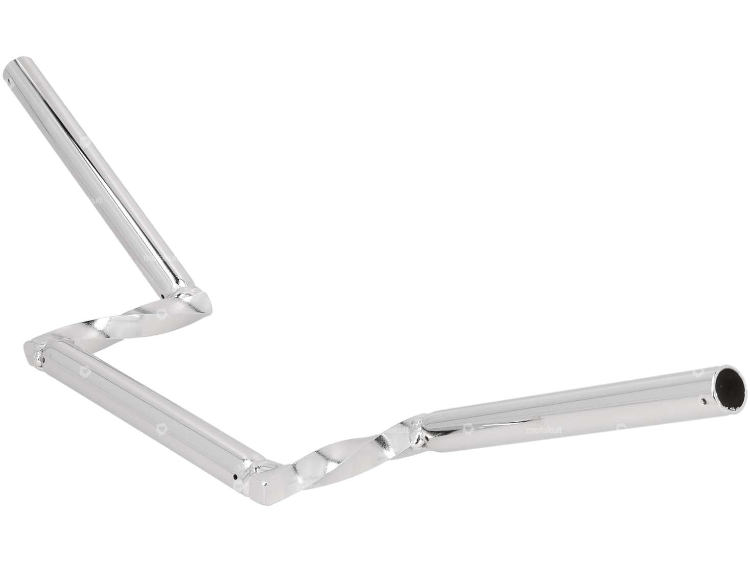 Guidon plaque de fourche 12 cm "Z" torsadé chrome Carousel Image 2