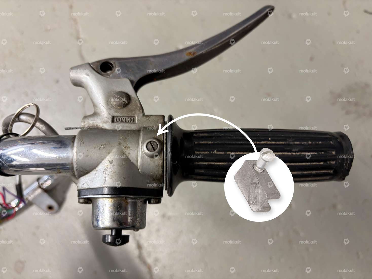 Domino Gleitstein Gasdrehgriff Alu (ancien modèle) Carousel Image 4