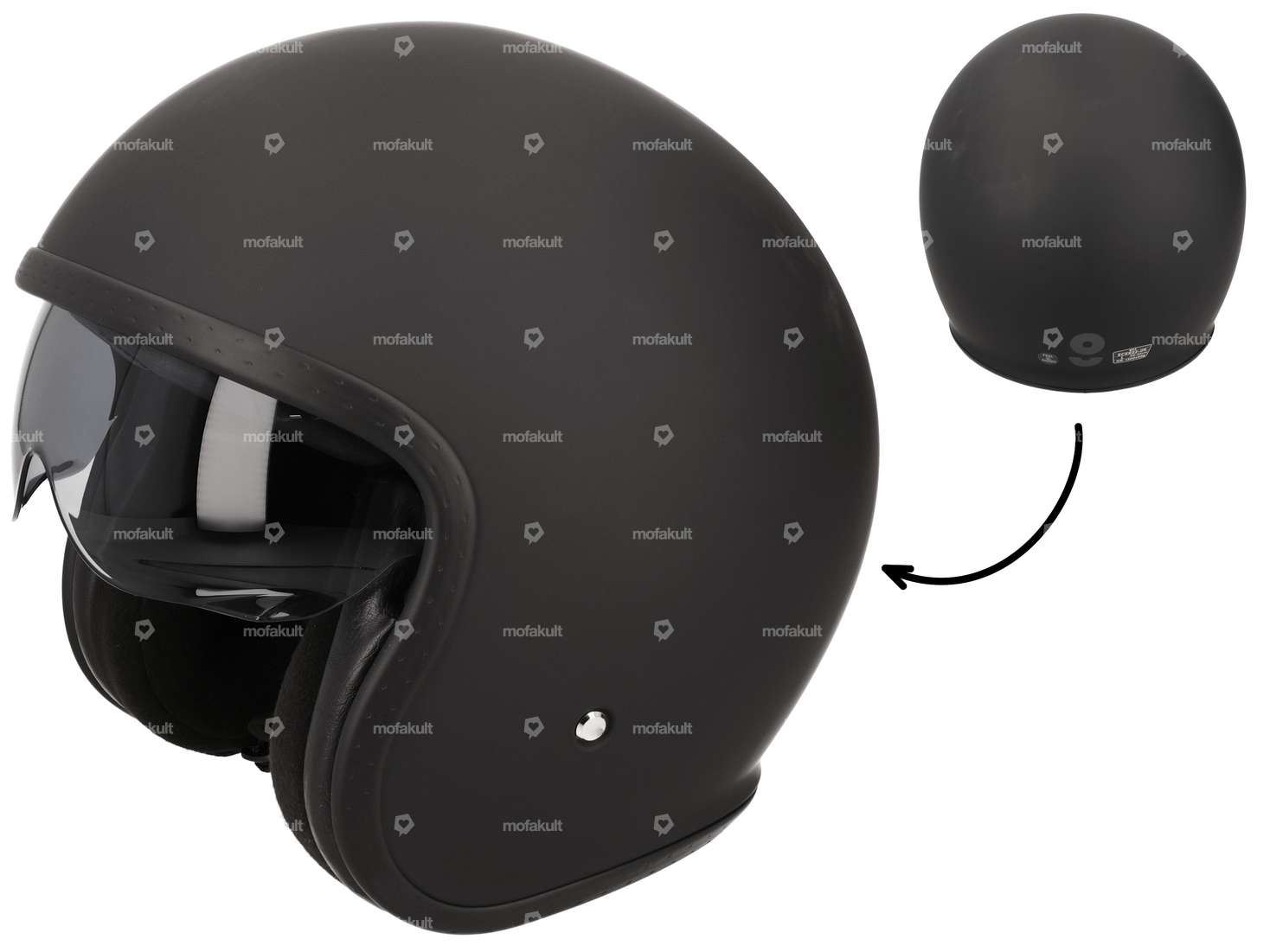 gms casque jet "Ride" noir-mat Carousel Image 1