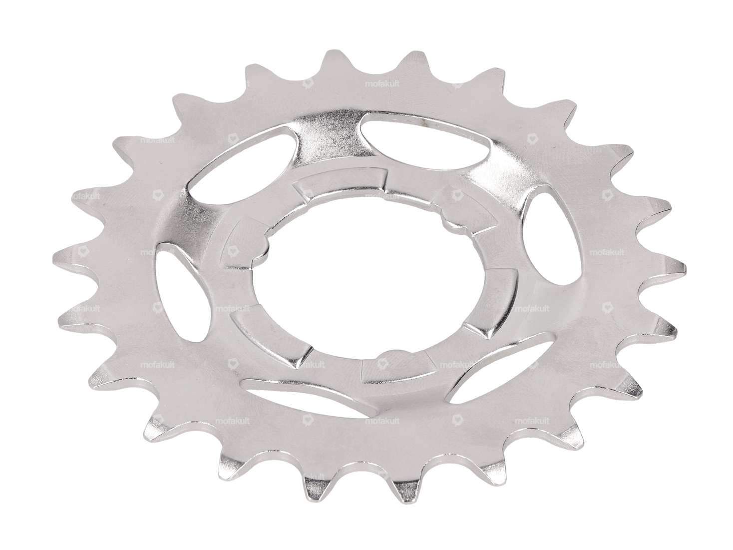 Couronne dentée de pignon de 22 dents, légèrement coudée, chromée Carousel Image 1
