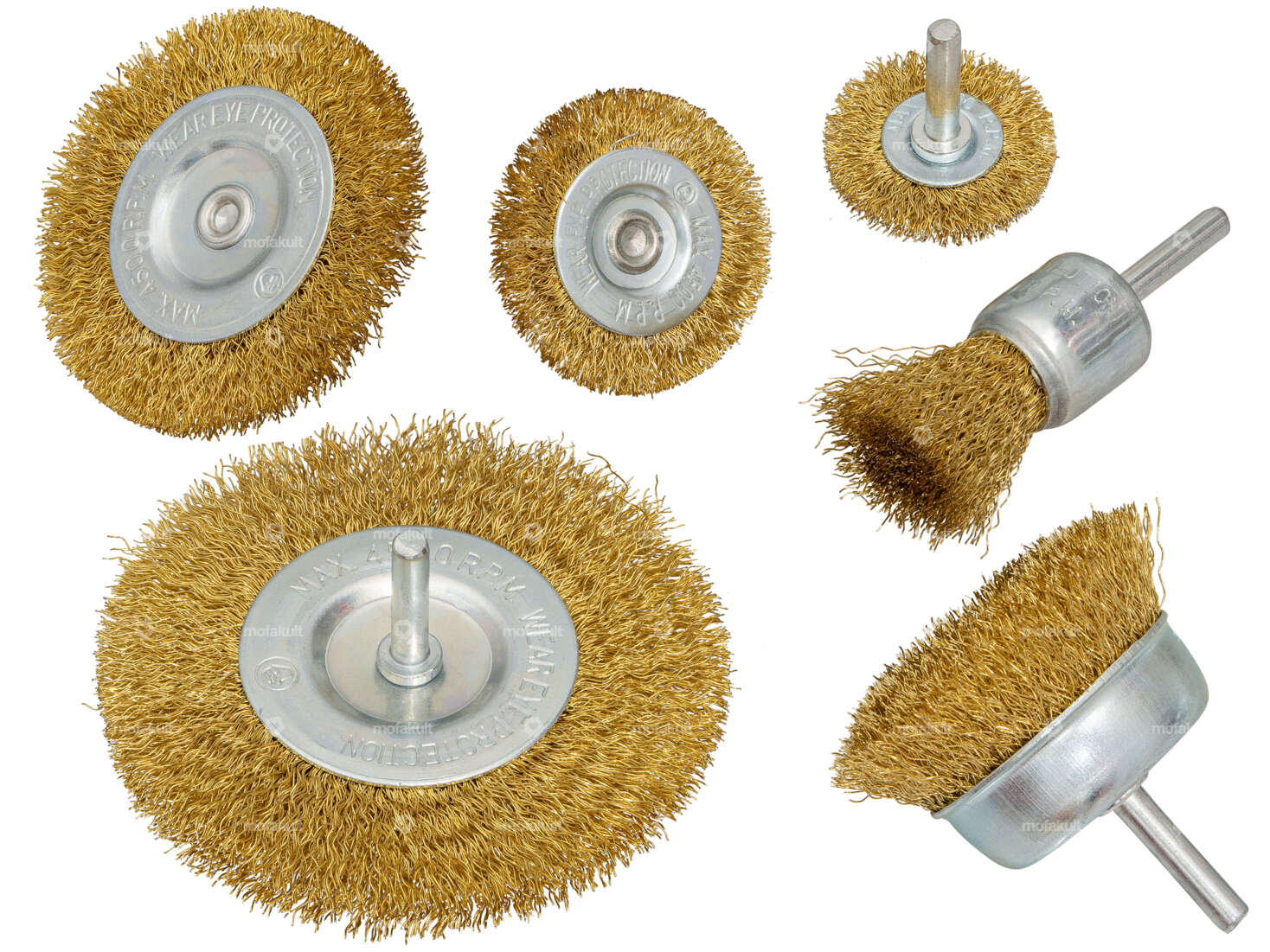 Jeu de brosses perceuse laiton 6 pcs. Carousel Image 1