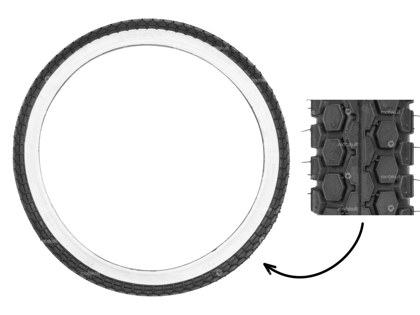 Continental 2.75 x 17" tires whitewall Carousel Image 1