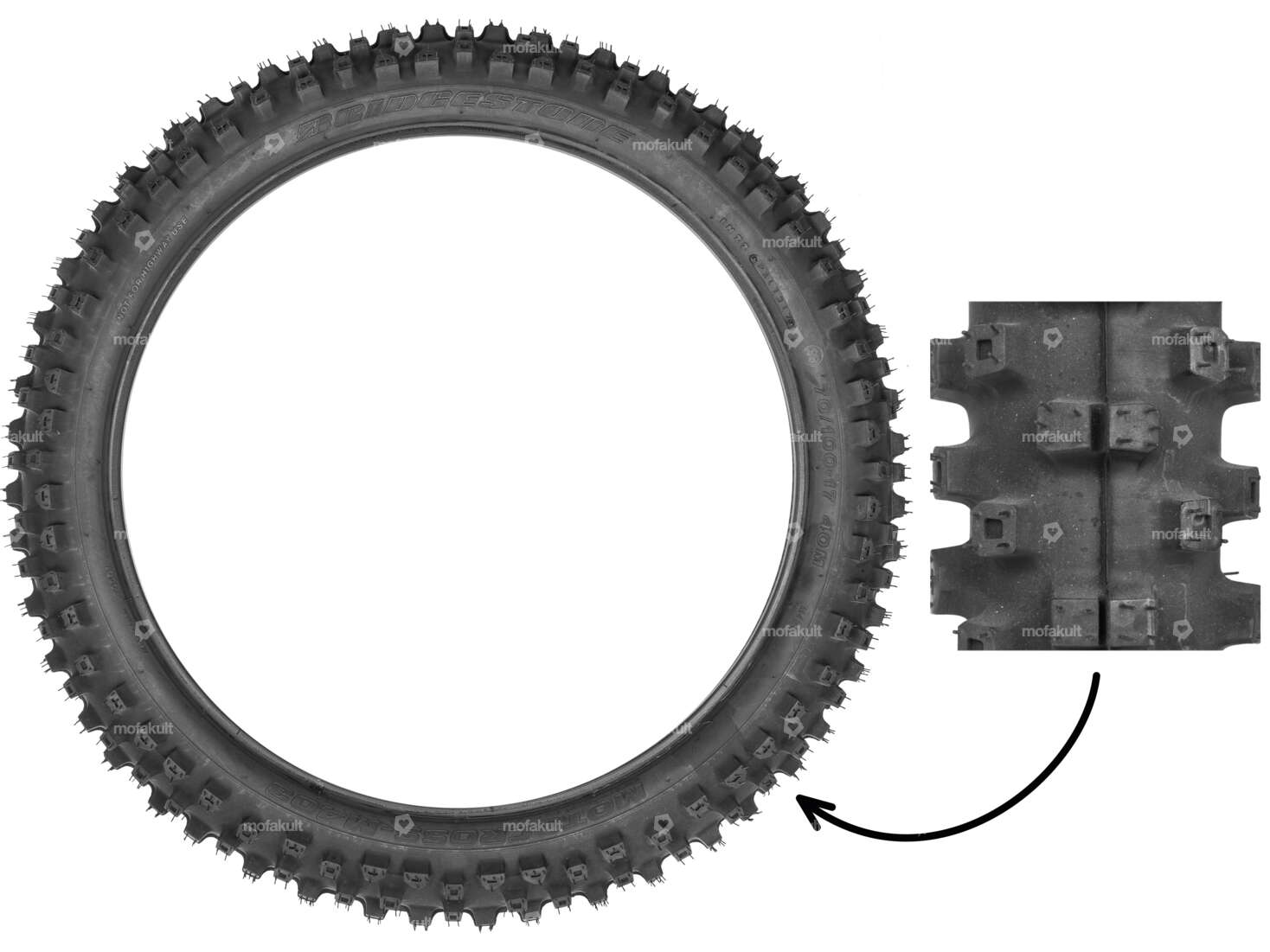 Bridgestone 70/100 x 17 Pneu M403 Motocross Carousel Image 1