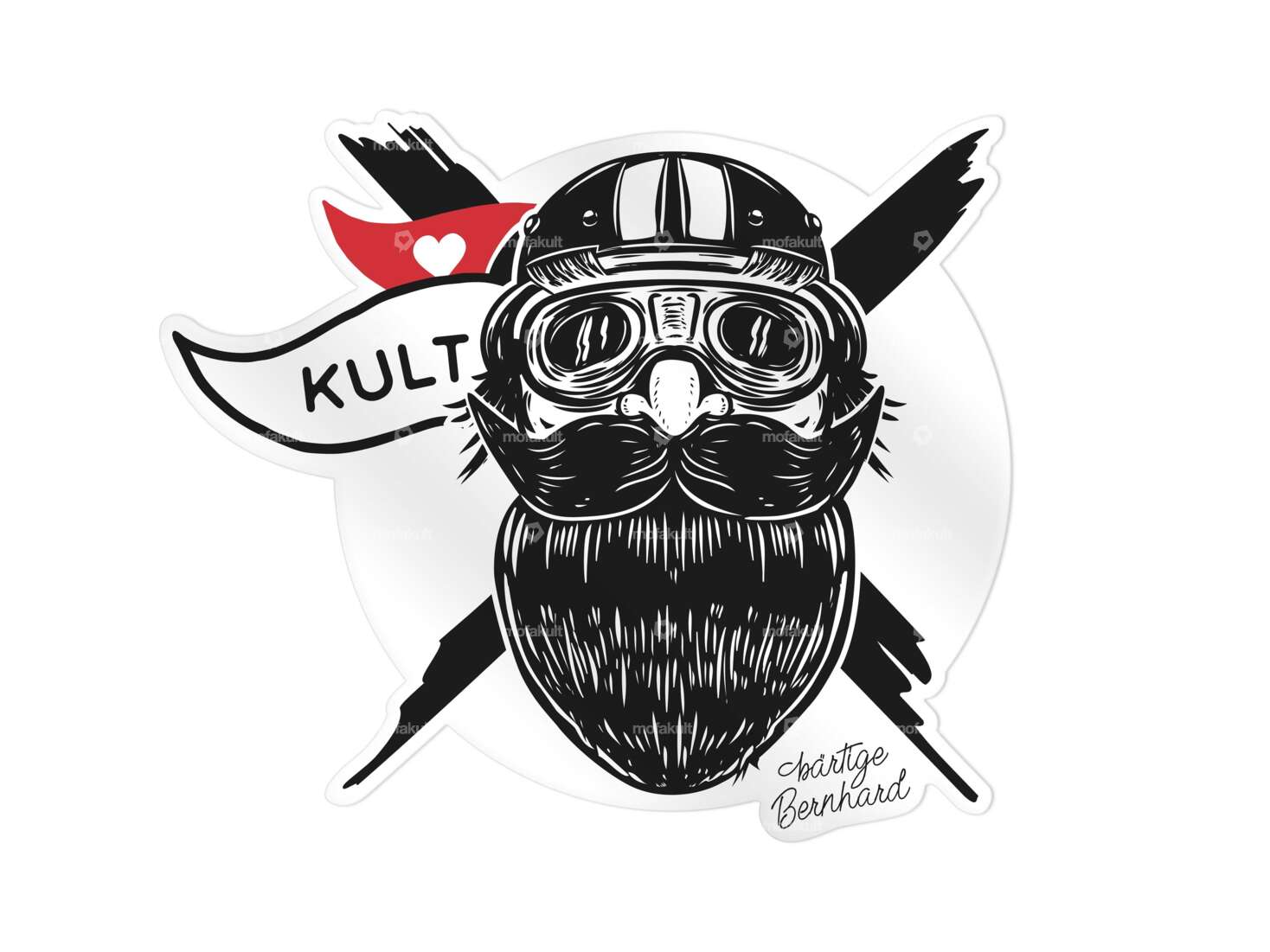 Autocollant "Bernard le barbu" Ø 66 mm Carousel Image 1