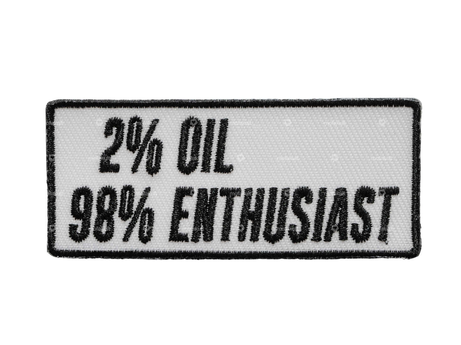 mk-Merch Ecusson "2% Oil 98% Enthusiast" 70 x 30 mm Carousel Image 1
