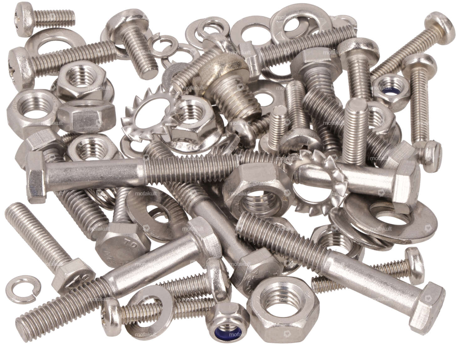 swiing® revival Kit de visserie moteur / boîte de vitesses inox | Piaggio Ciao, SI, Bravo, Boxer Carousel Image 1