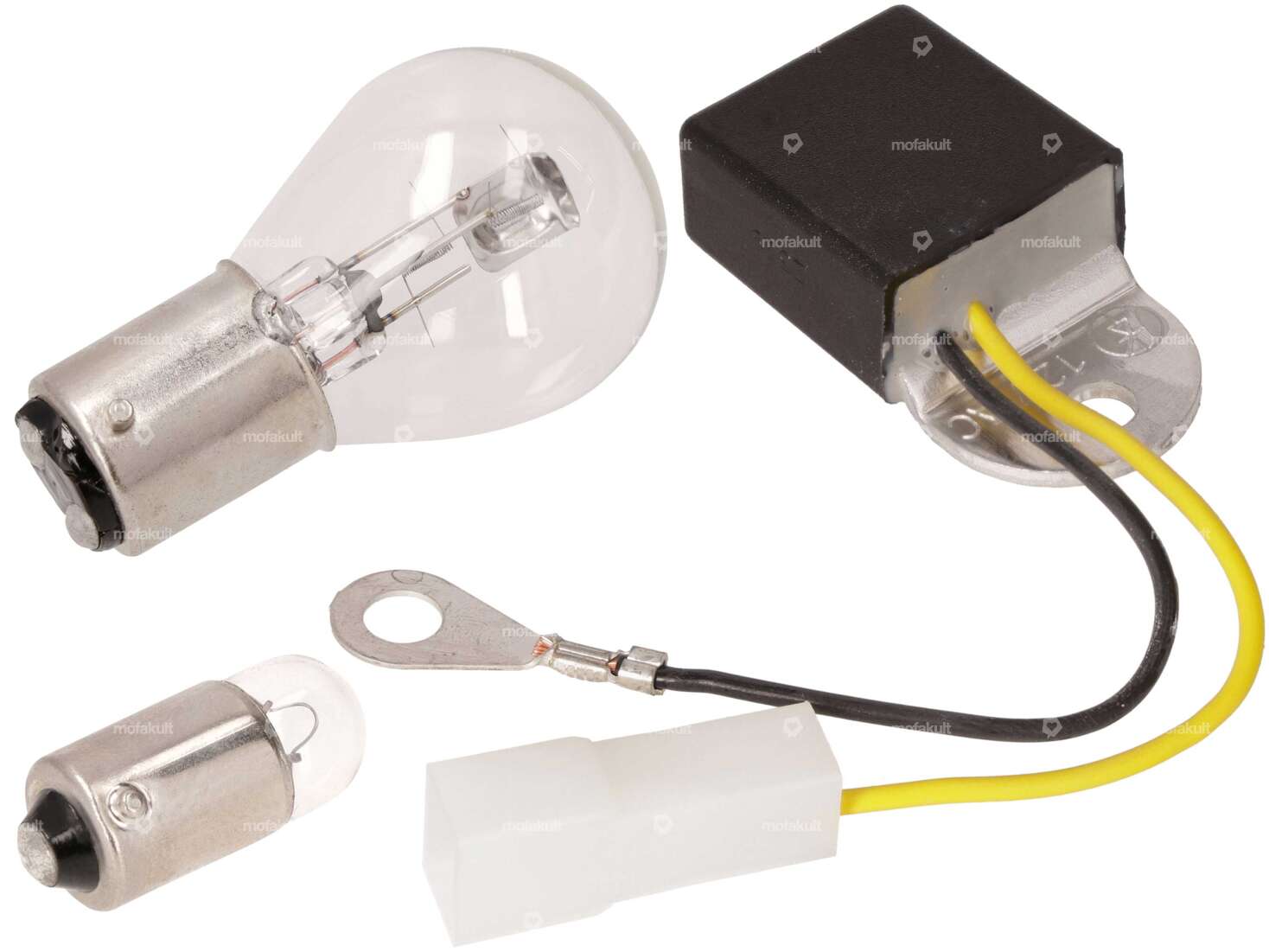 Set d'ampoules 12V (BAX15d) avec régulateur de tension Leonelli | Puch Carousel Image 1