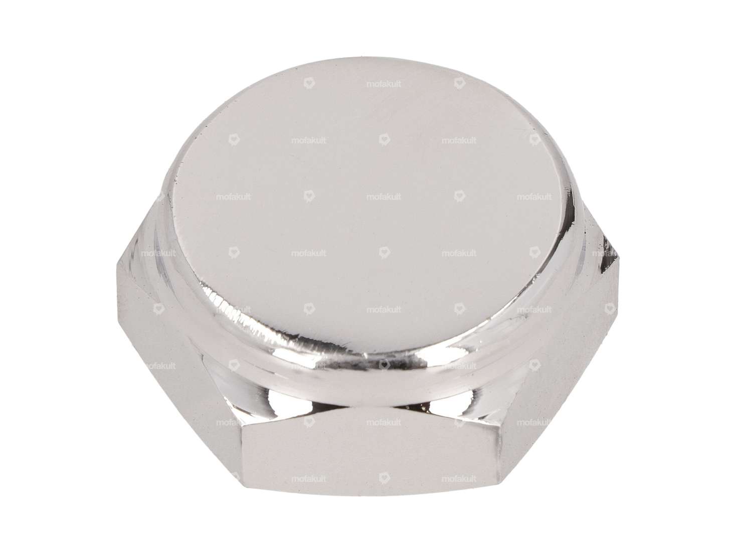 écrou de pivot de fourche M26x1 fermé moyen haut chrome | Hercules Prima, Optima Carousel Image 1