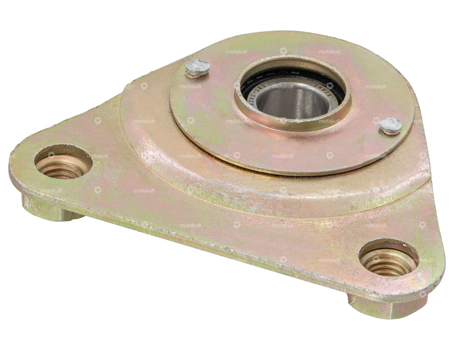 Plaque de palier triangulaire galvanisée jaune | Piaggio Ciao, SI, Bravo, Grillo Carousel Image 2