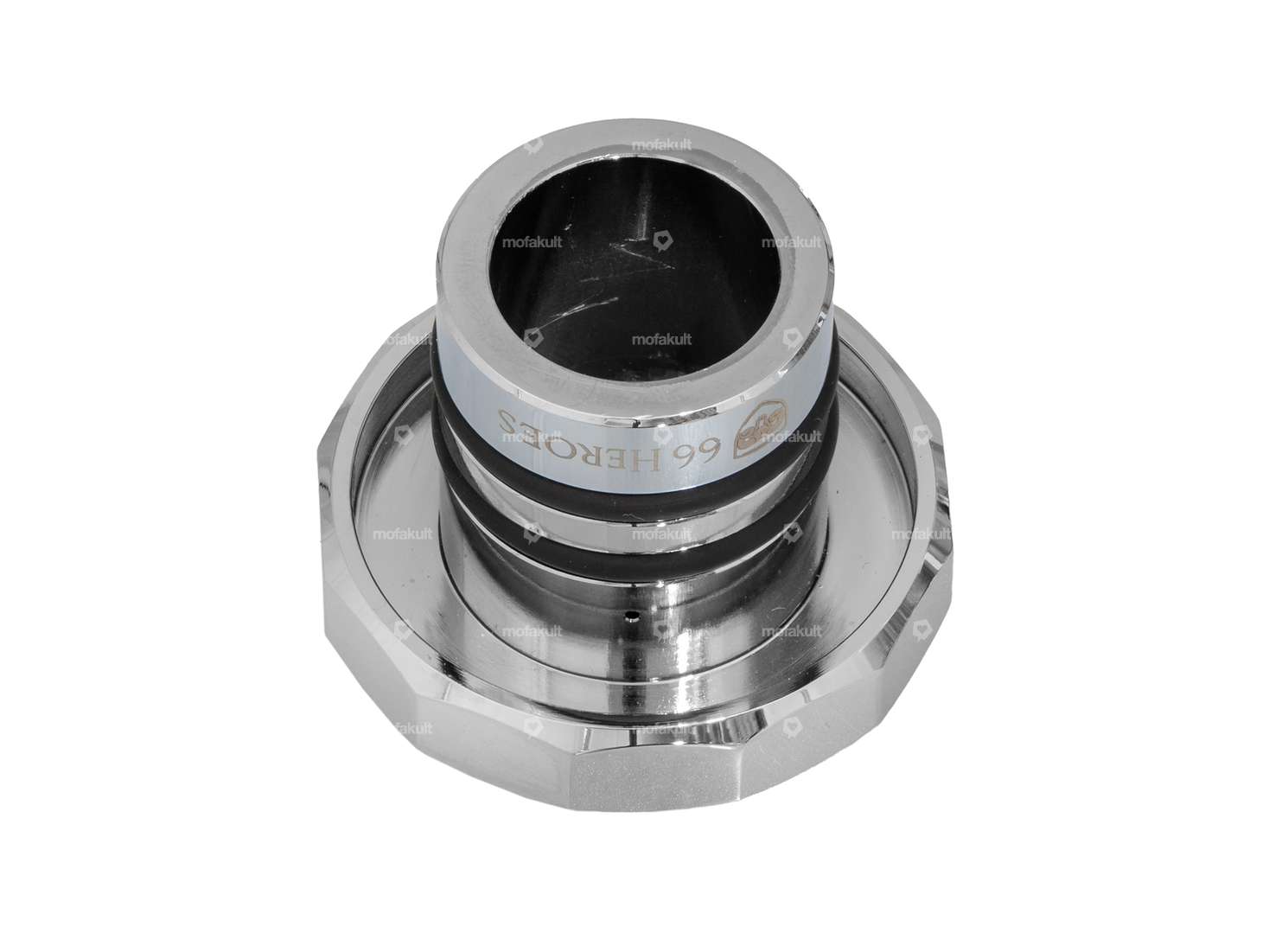 66HEROES Bouchon de réservoir rectangulaire "Puch" chrome | Puch Carousel Image 2