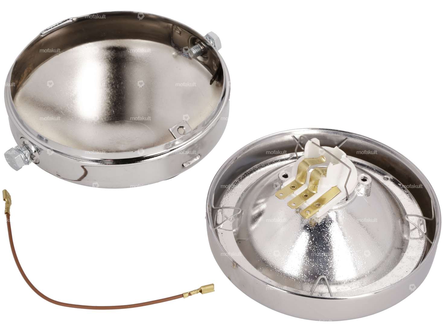 GUIA headlight round Ø 14 cm chrome (spoiler) Carousel Image 3