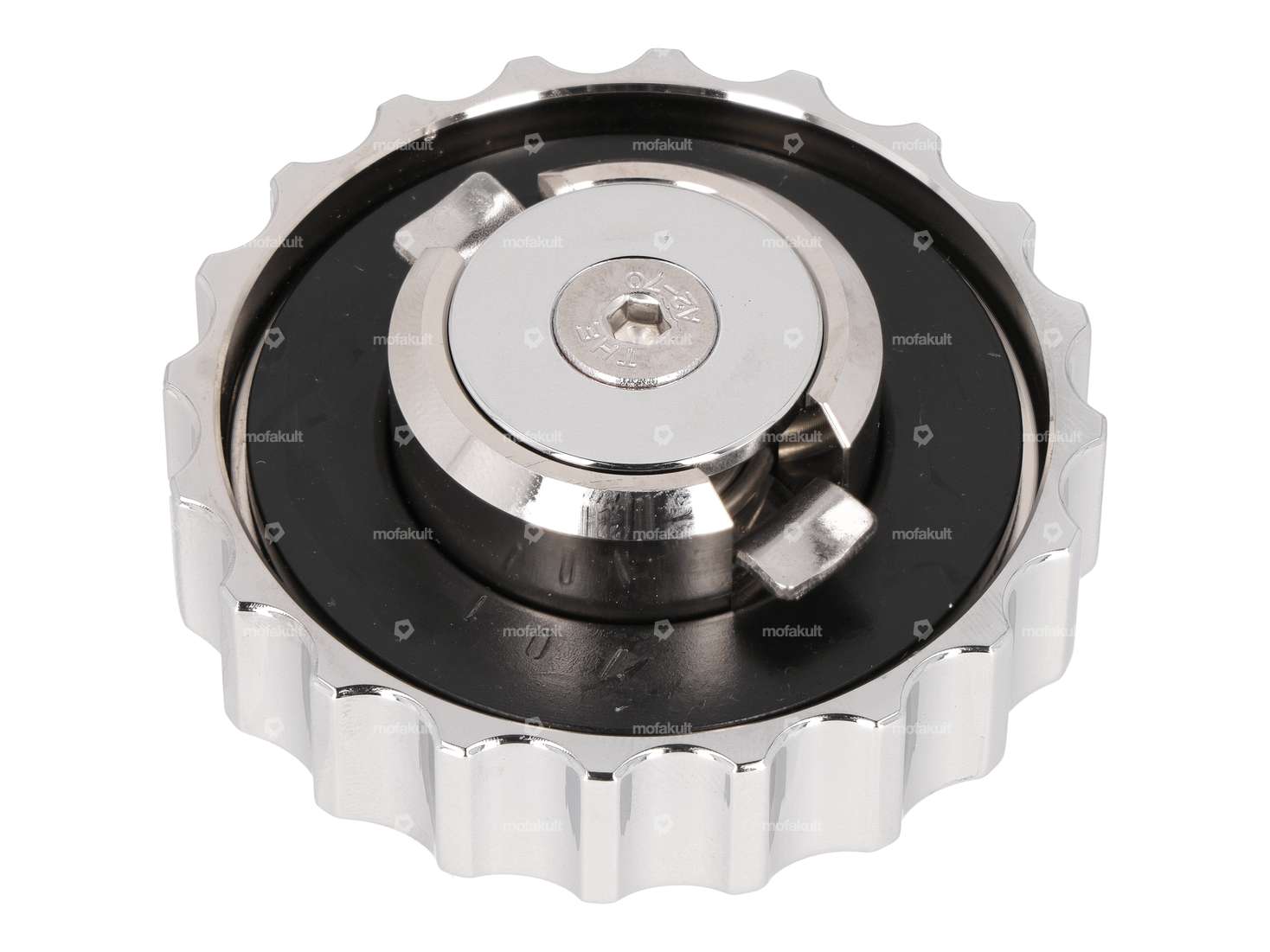 66HEROES Bouchon de réservoir "Puch" baïonnette 30 mm chrome Carousel Image 2