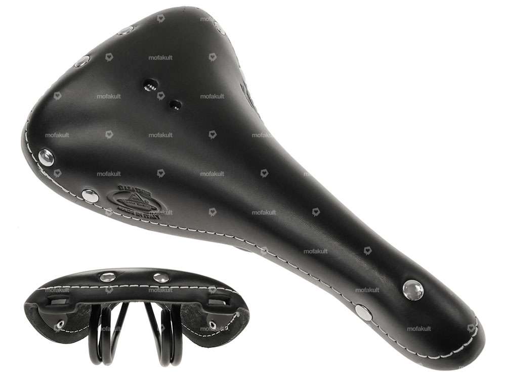 Selle cuir vintage noir Carousel Image 1