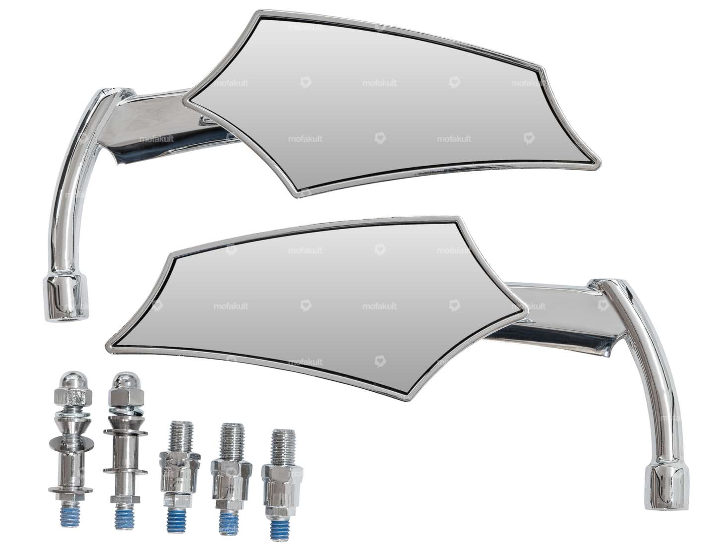 Jeu de miroirs "Future" gauche & droite chrome Carousel Image 2