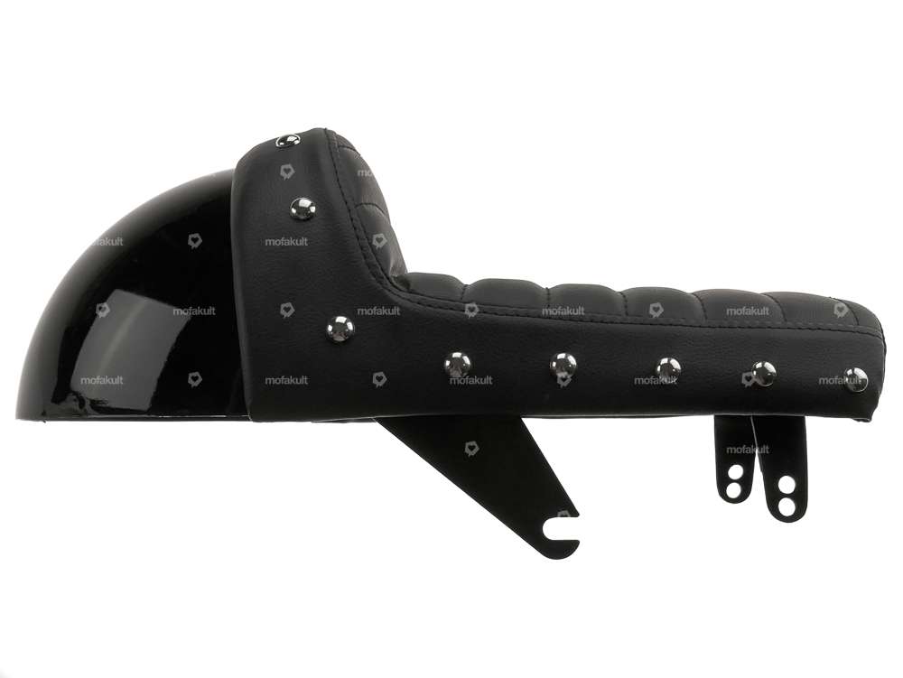 Coque de selle Cafe Racer rembourrée noire Carousel Image 4