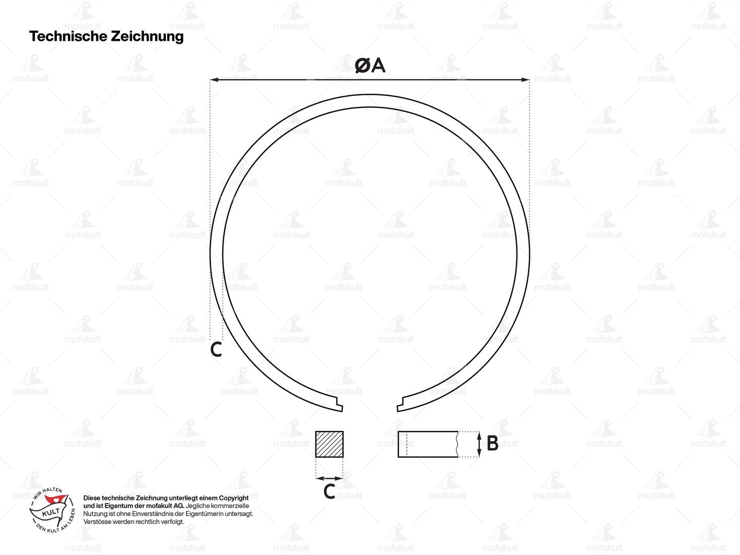Segments de piston Meteor 42 mm (paire) | Puch X30 Velux, NG-2AH Carousel Image 3