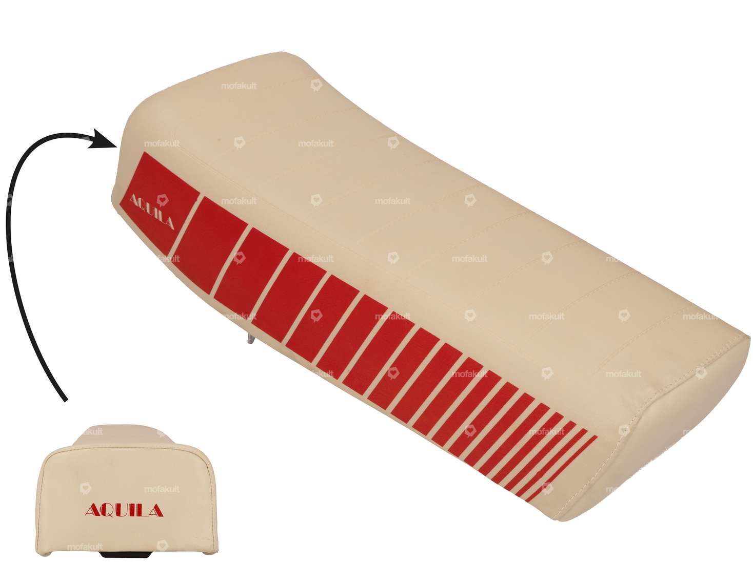Selle Aquila beige / rouge NOS | Piaggio SI Carousel Image 1