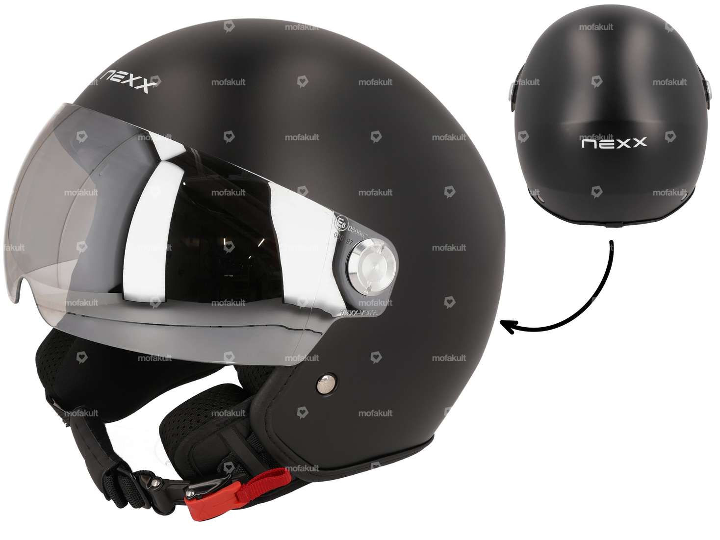 NEXX casque jet "Styler" noir mat (S-L) Carousel Image 1