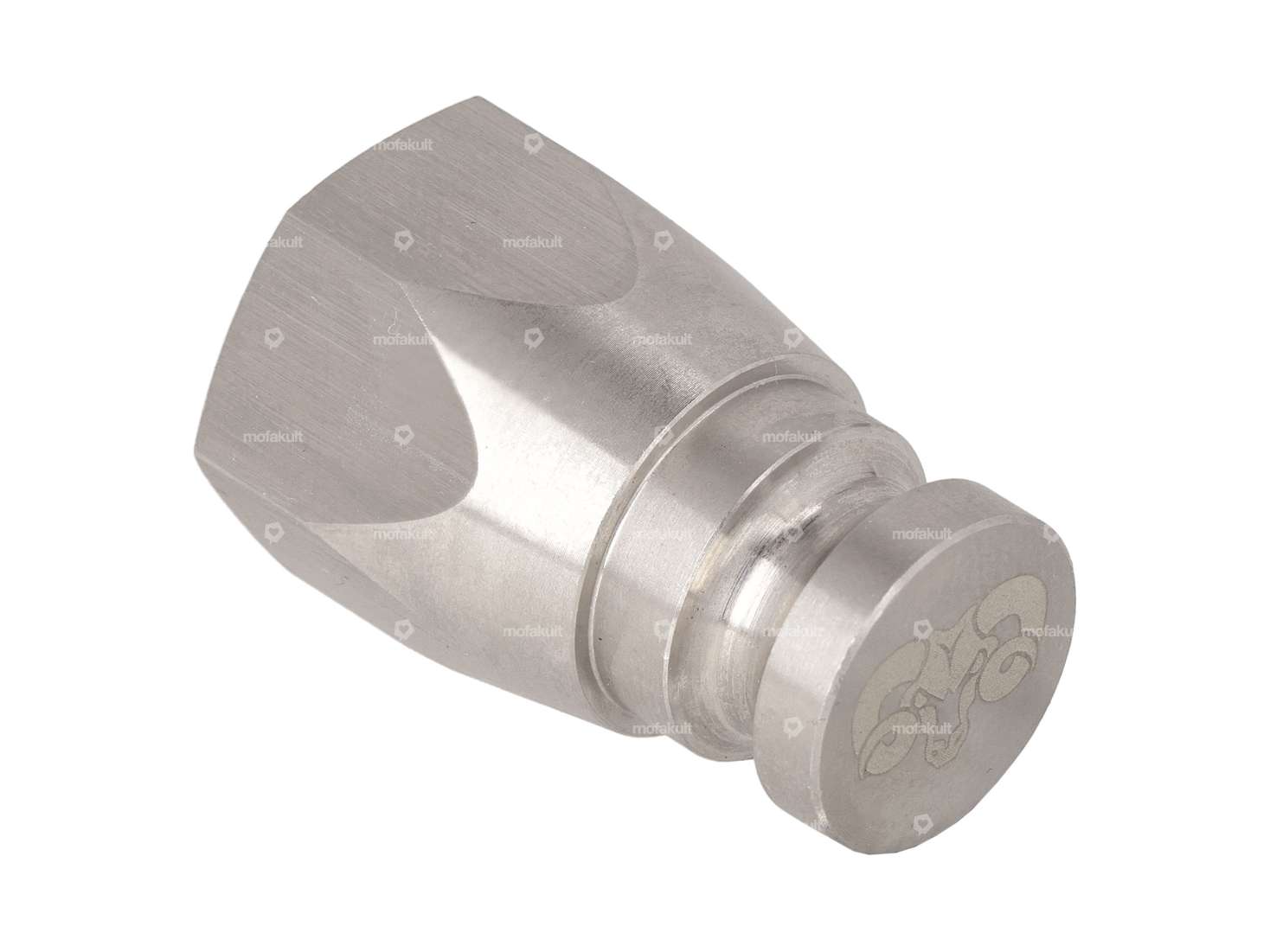 66HEROES Pivot de réception M12x1 axe de roue support de plaque minéralogique latéral inox Carousel Image 2