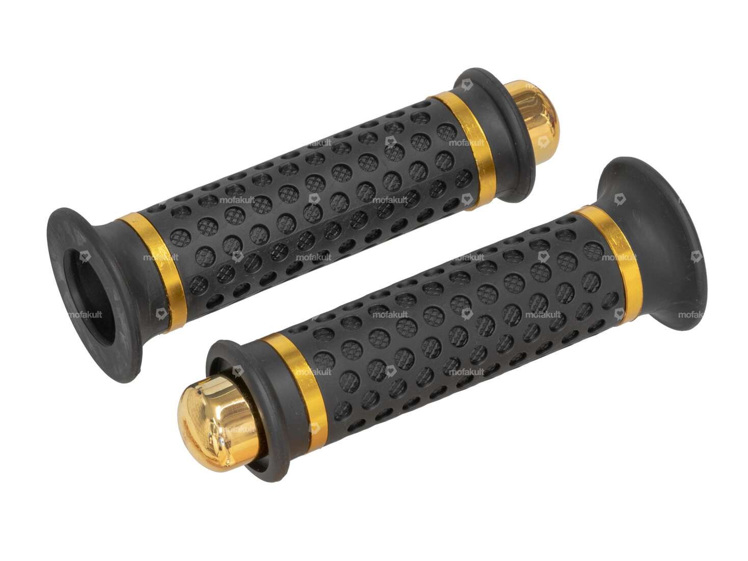 GPO Poignées en caoutchouc noir / or Carousel Image 1