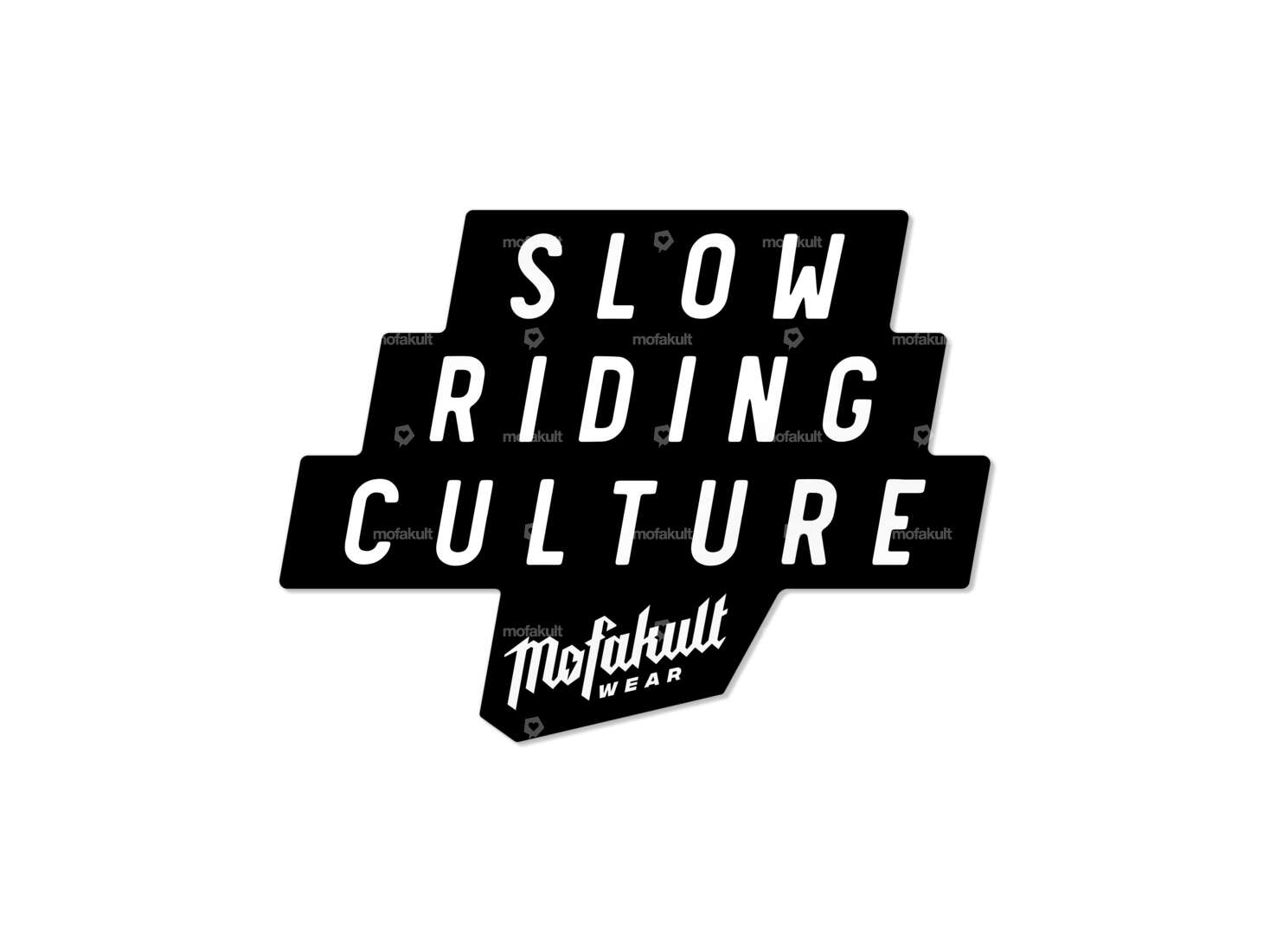 Autocollant "Mofakultwear slow riding culture" noir 60 x 45 mm Carousel Image 1