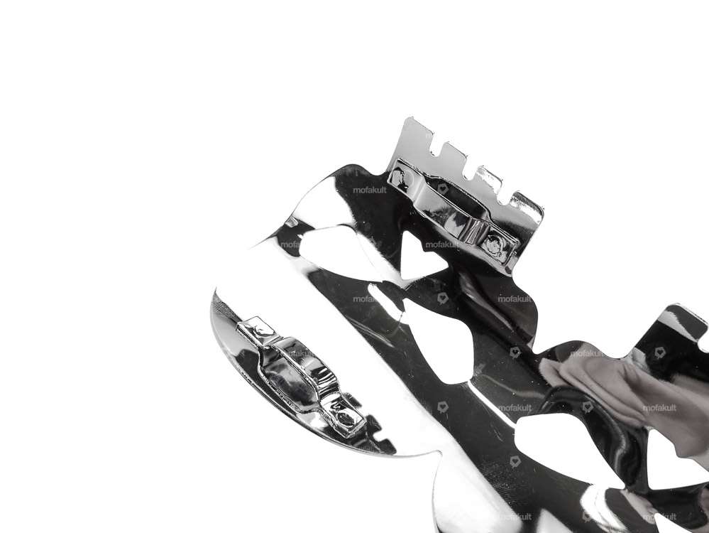 Tôle de chaleur d'échappement "Skull" chrome Carousel Image 2