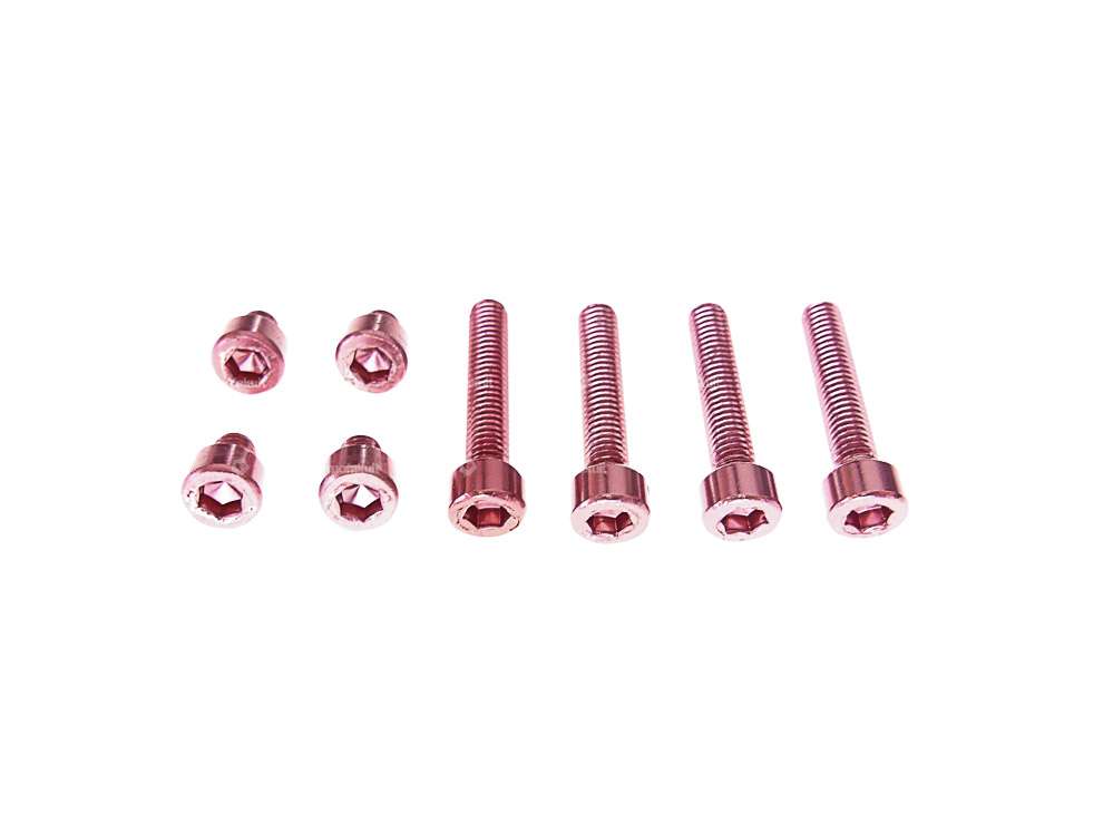Screw set M4 x 23.5 / 6.5 hexagon socket aluminium red anodized Carousel Image 2
