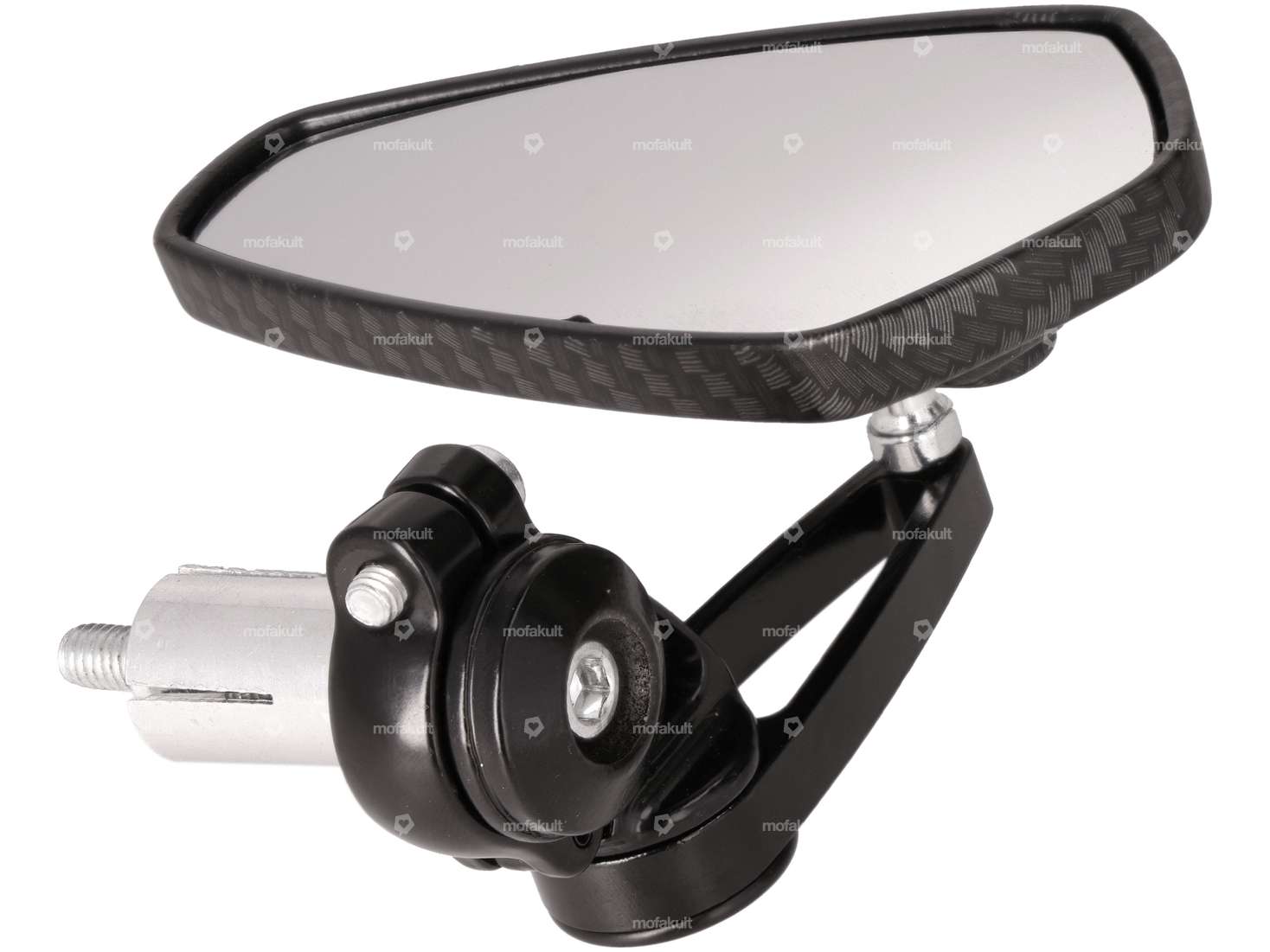 Rétroviseur CNC "Diamant", version enfichable, alu look carbone Carousel Image 3