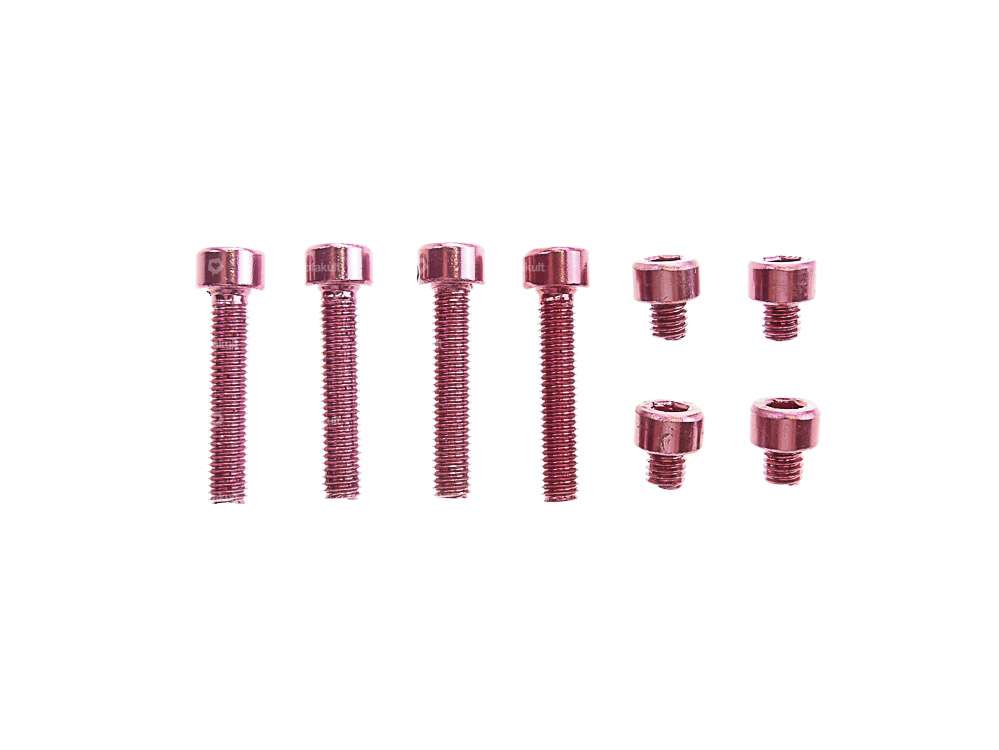 Screw set M4 x 23.5 / 6.5 hexagon socket aluminium red anodized Carousel Image 1