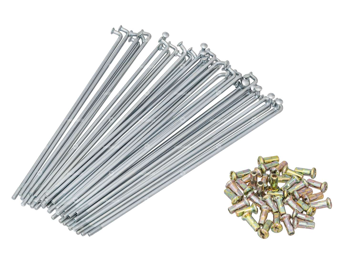 GPO Jeu de rayons avec écrous (2.9 x 178 mm) roue avant acier galvanisé | Piaggio Ciao, Bravo, Boxer Carousel Image 1