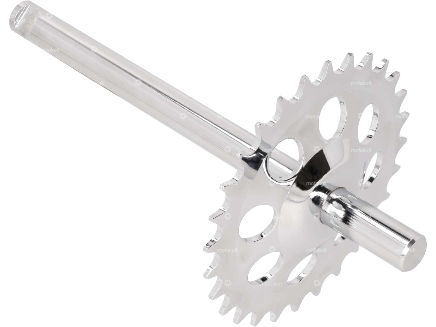 GPO Pédalier 28 dents chrome | Puch Maxi S, N Carousel Image 1